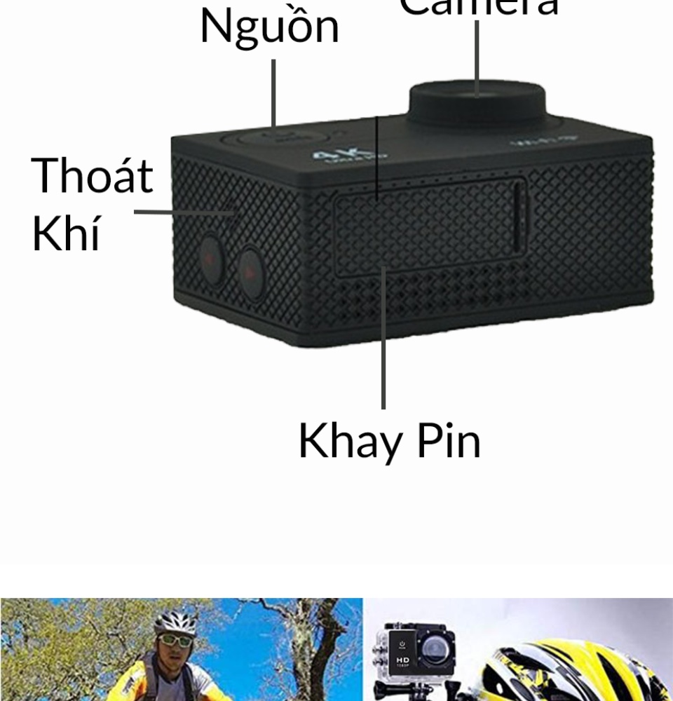 Camera 4K Ultra HD hành trình xe máy Camera phượt thể thao kết nối Wifi chống nước chống rung có remote Aurum 16 4
