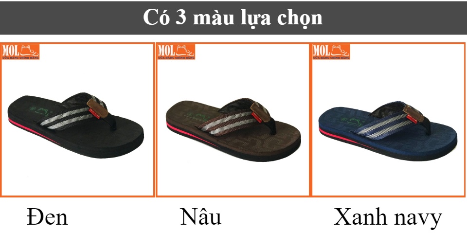 Dép kẹp nam cao su hiệu Mol MD23Br Nâu