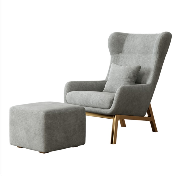 Ghế Sofa Lưng Cao Kèm Đôn-Ghế Sofa Đơn Nỉ Kèm Đôn