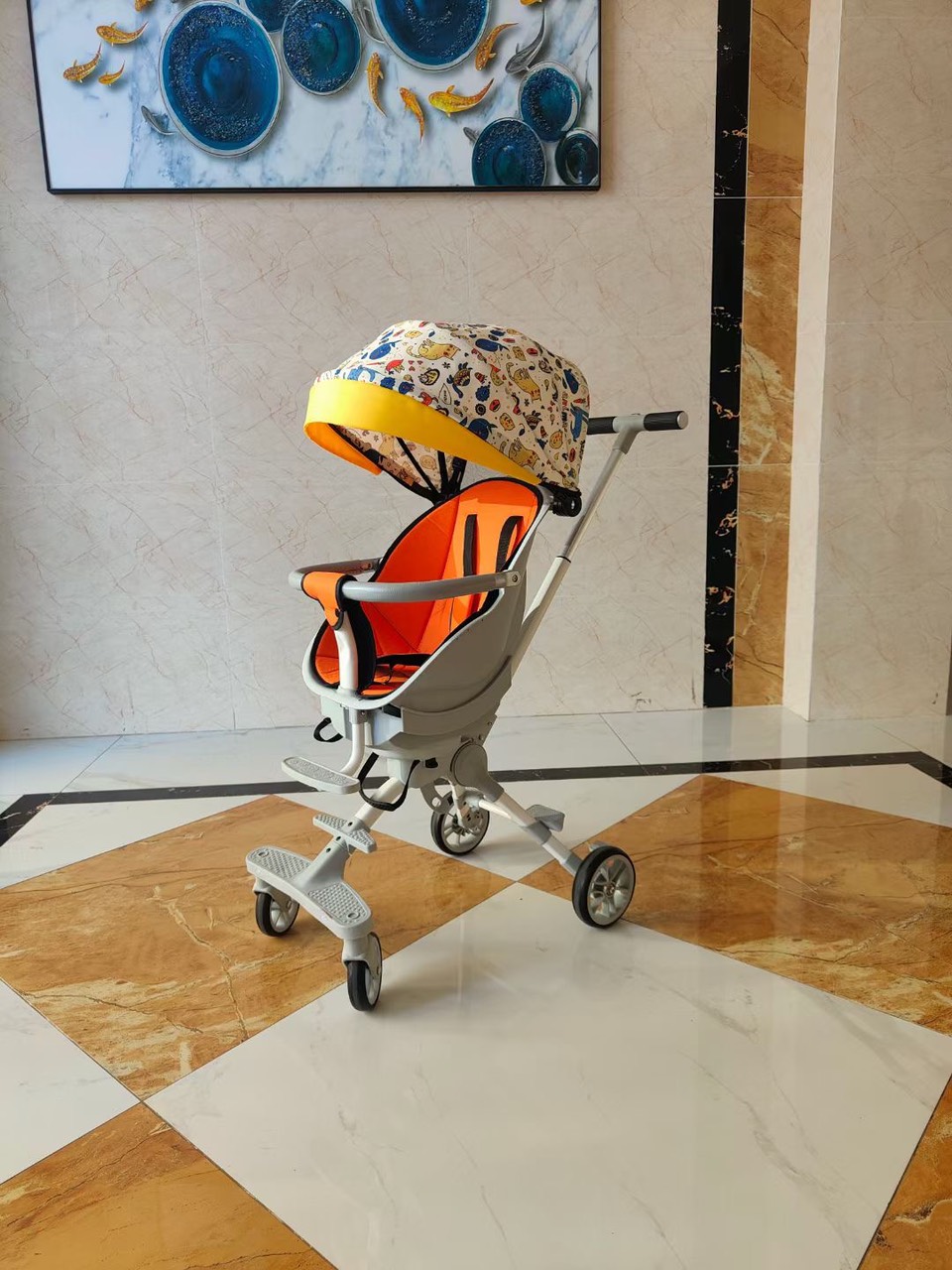Xe đẩy cho bé gấp gọn cao cấp X8, xe đẩy em bé di du lịch 2 chiều 2 tư thế