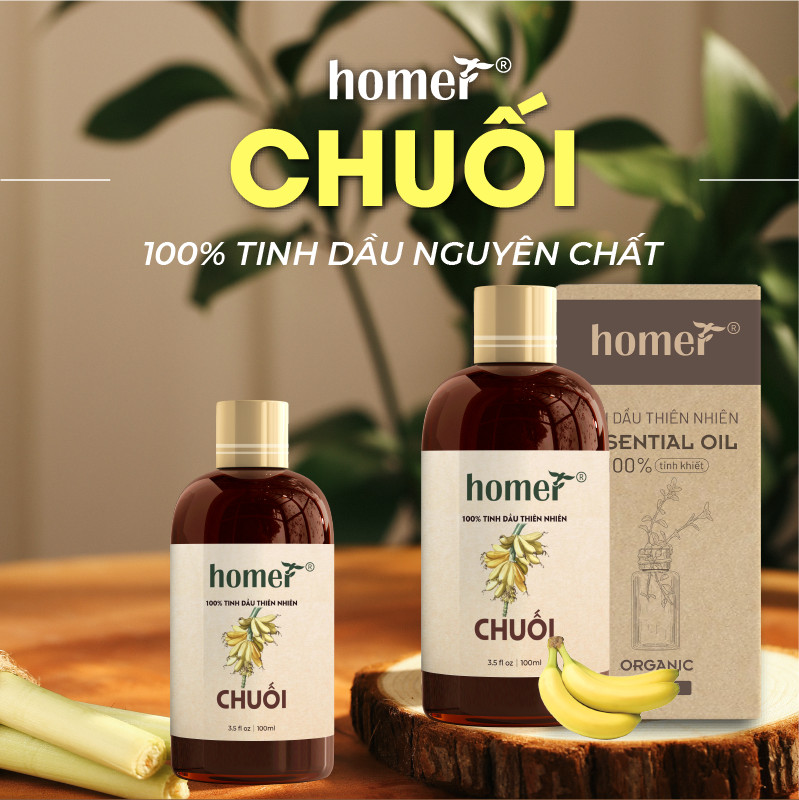 Tinh dầu thiên nhiên Chuối Homer giá dùng thử - Dung tích 20ml / 100ml/ 500ml/ 1000ml - Đạt chuẩn kiểm định cao cấp - An toàn cho sức khỏe - Đa công dụng