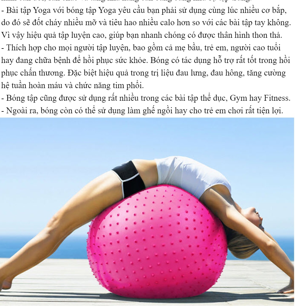 Bóng tập Yoga 75cm cao cấp Bóng tập Yoga rèn luyện sức khỏe dẻo dai