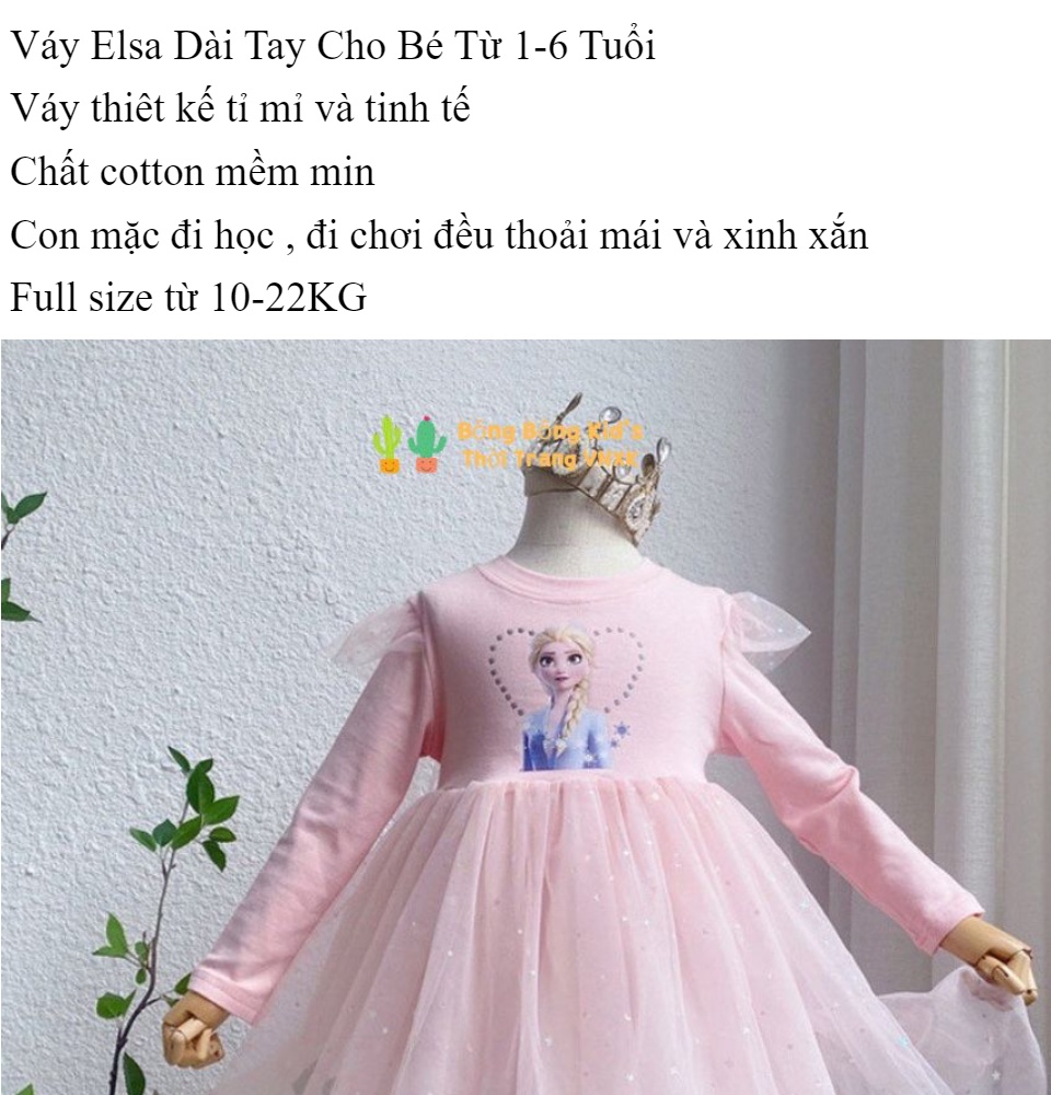 Đầm voan bảy sắc cầu vồng cao cấp công chúa elsa cho bé dự tiệc sinh nhật  lễ tết