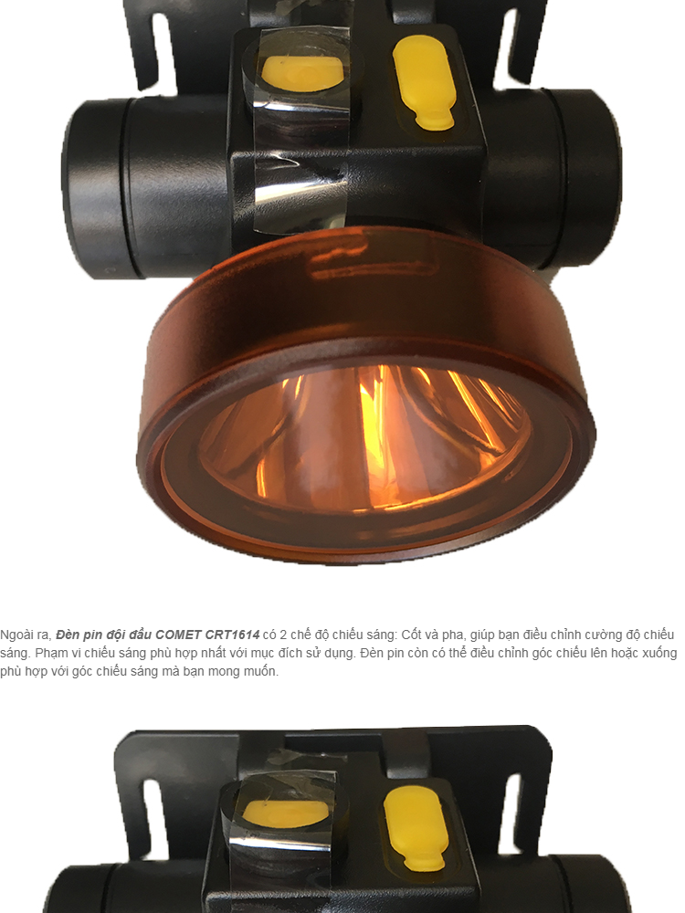 Đèn pin đội đầu COMET CRT1614, Thời gian sử dụng: 6-12h