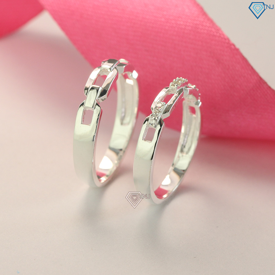 Nhẫn cặp đôi bạc tình nhân mắt xích ND0434 - Trang Sức TNJ