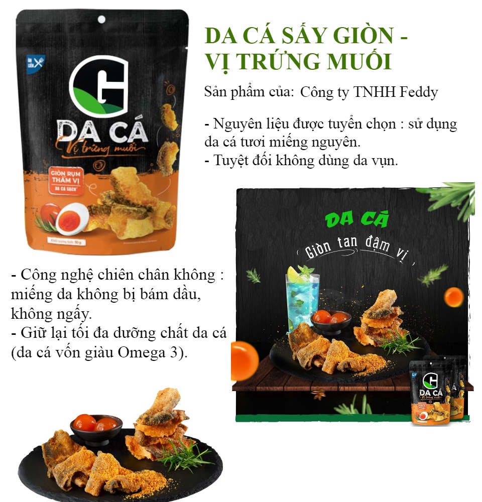 [Siêu thị WinMart] - Da cá vị trứng muối G Feddy gói 50g