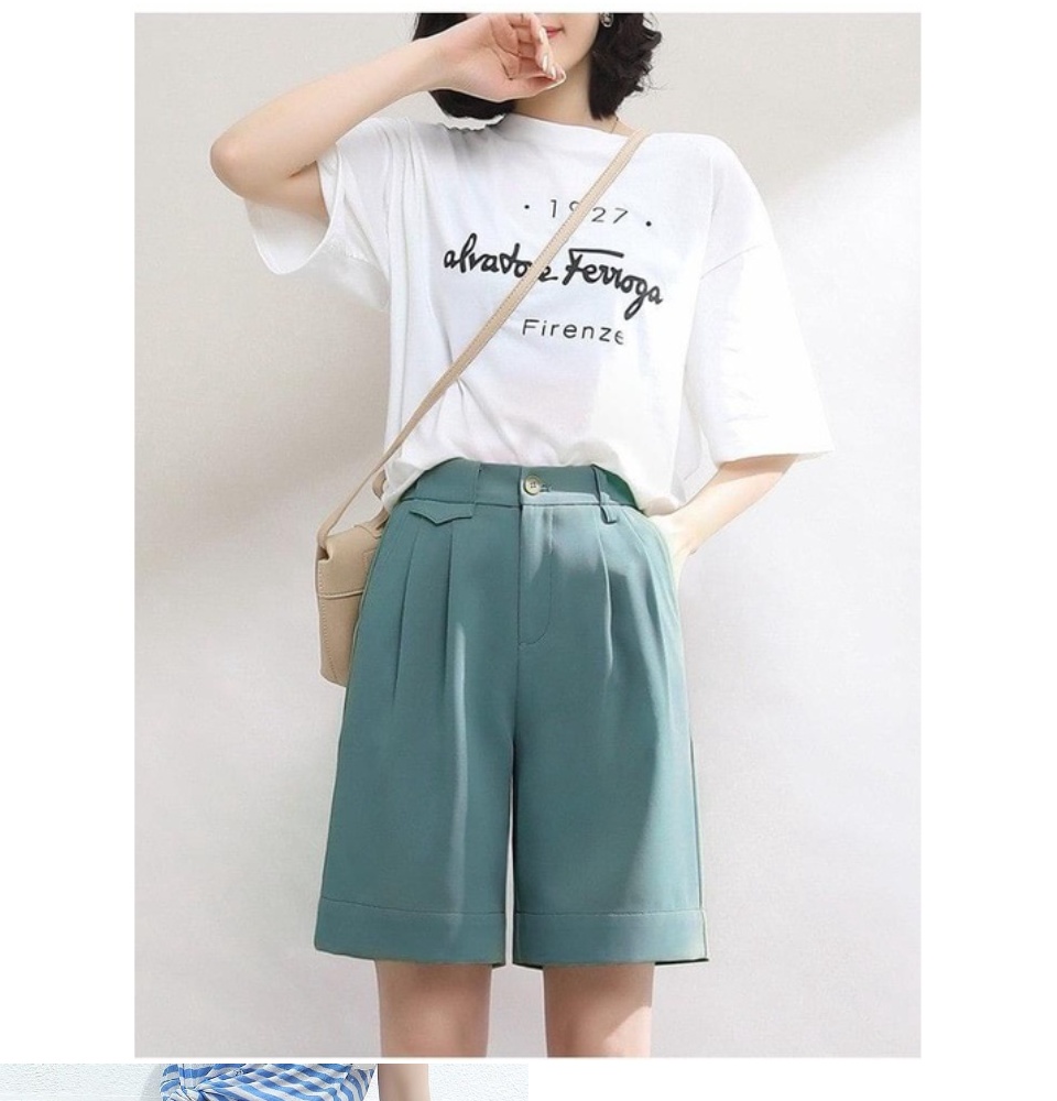Quần short lửng ống rộng cạp cao chất RUBY Mềm Mịn Siêu Hot