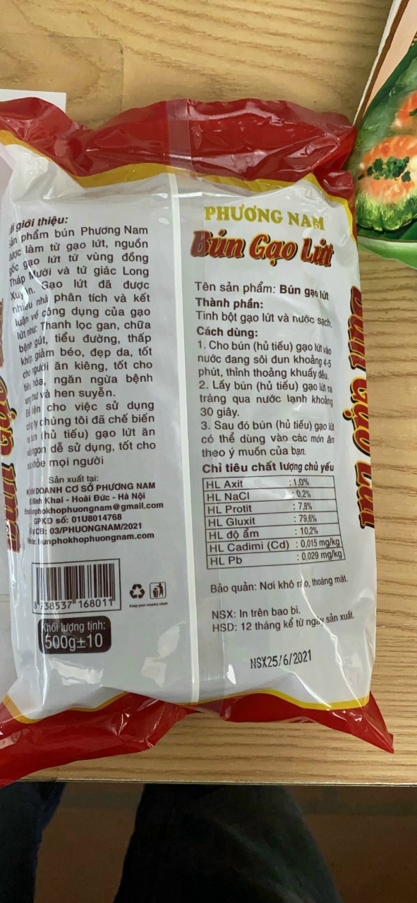 BÚN GẠO LỨT/LỨC KHÔ PHƯƠNG NAM 500GR - EATCLEAN, GIẢM CÂN - GIAHOANGATZ