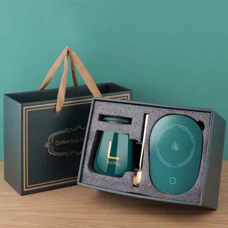 Cốc hâm nóng Lucky, cốc chưng yến pha trà pha cà phê, Cốc giữ nhiệt, đế hâm nóng cafe, Bộ cốc hâm sữa không kén cốc