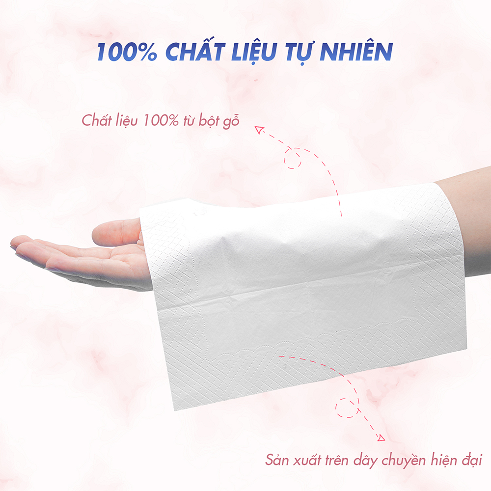 Giấy ăn Slisoft Trắng tự nhiên đa năng thân thiện môi trường, giấy ăn rút không chất tẩy trắng an toàn cho cả gia đình