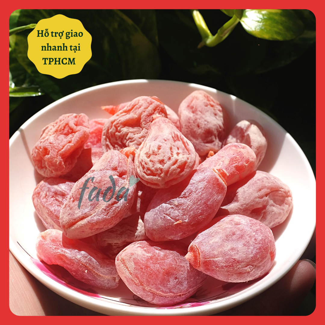 200g Ô mai xí muội đào hồng sấy dẻo, không hạt, chua chua ngọt ngọt