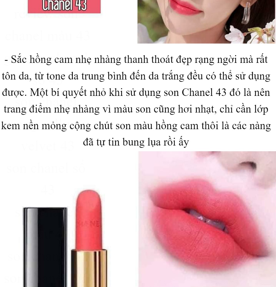 Review Son Chanel 43 La Favorite Hồng Cam  Rouge Allure Velvet