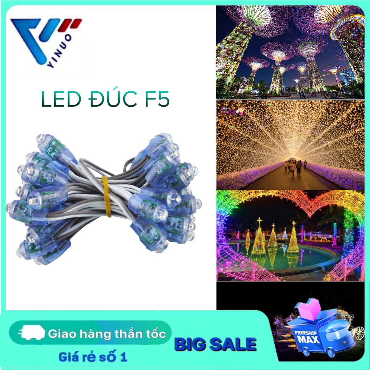 Đèn LED đúc 5V, led hạt, đèn led quấn cây, đèn Led trang trí ngoài trời, đèn LED quảng cáo chống nước