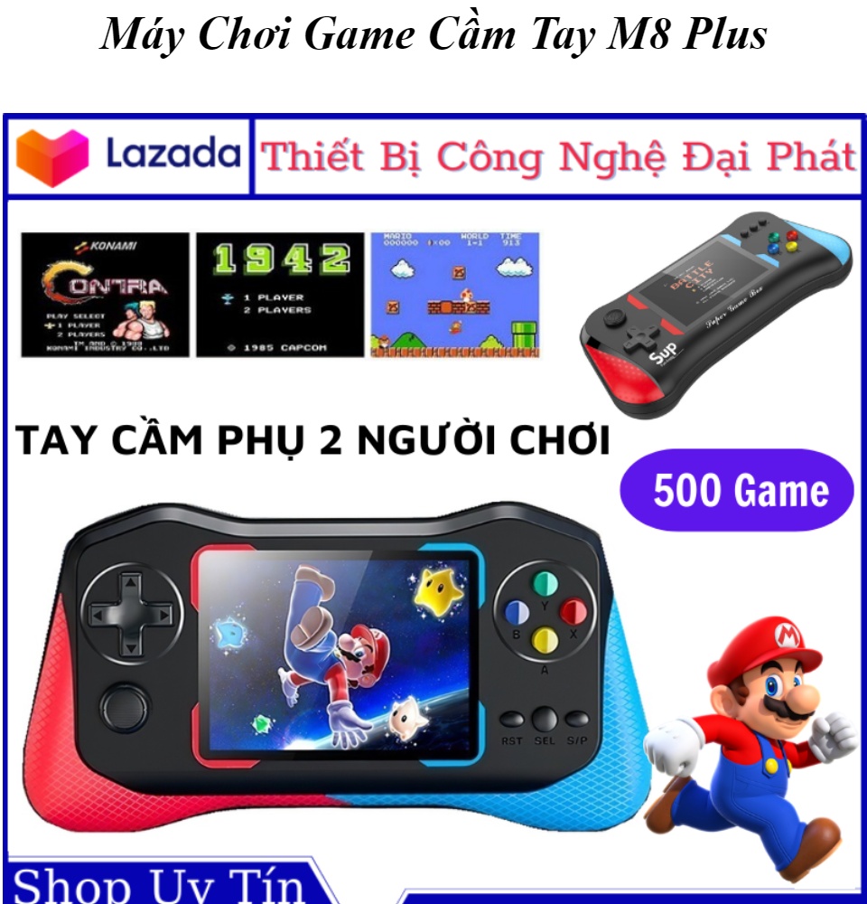 Máy chơi game cầm tay M8 Plus, Hỗ trợ chơi game 2 người, 500 game siêu hot,  Màn hình tinh xảo sắc nét, game nhập vai, game chiến thuật, game trí tuệ