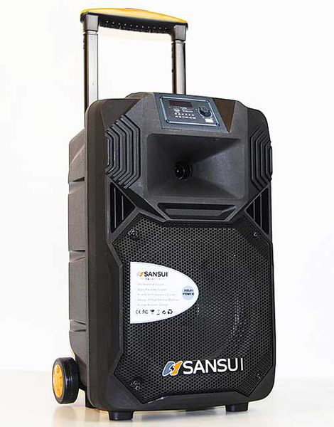 [HCM][Trả góp 0%]Loa kéo di động thương hiệu Nhật Bản Sansui SS1-12 (Đen) bass 3 tấc