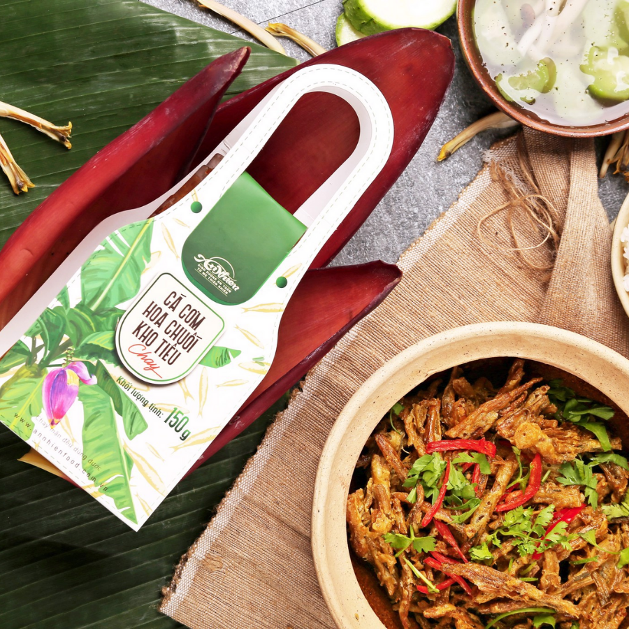 Cá Cơm Hoa Chuối Kho Tiêu Chay - An Nhiên Foods - Túi 150g