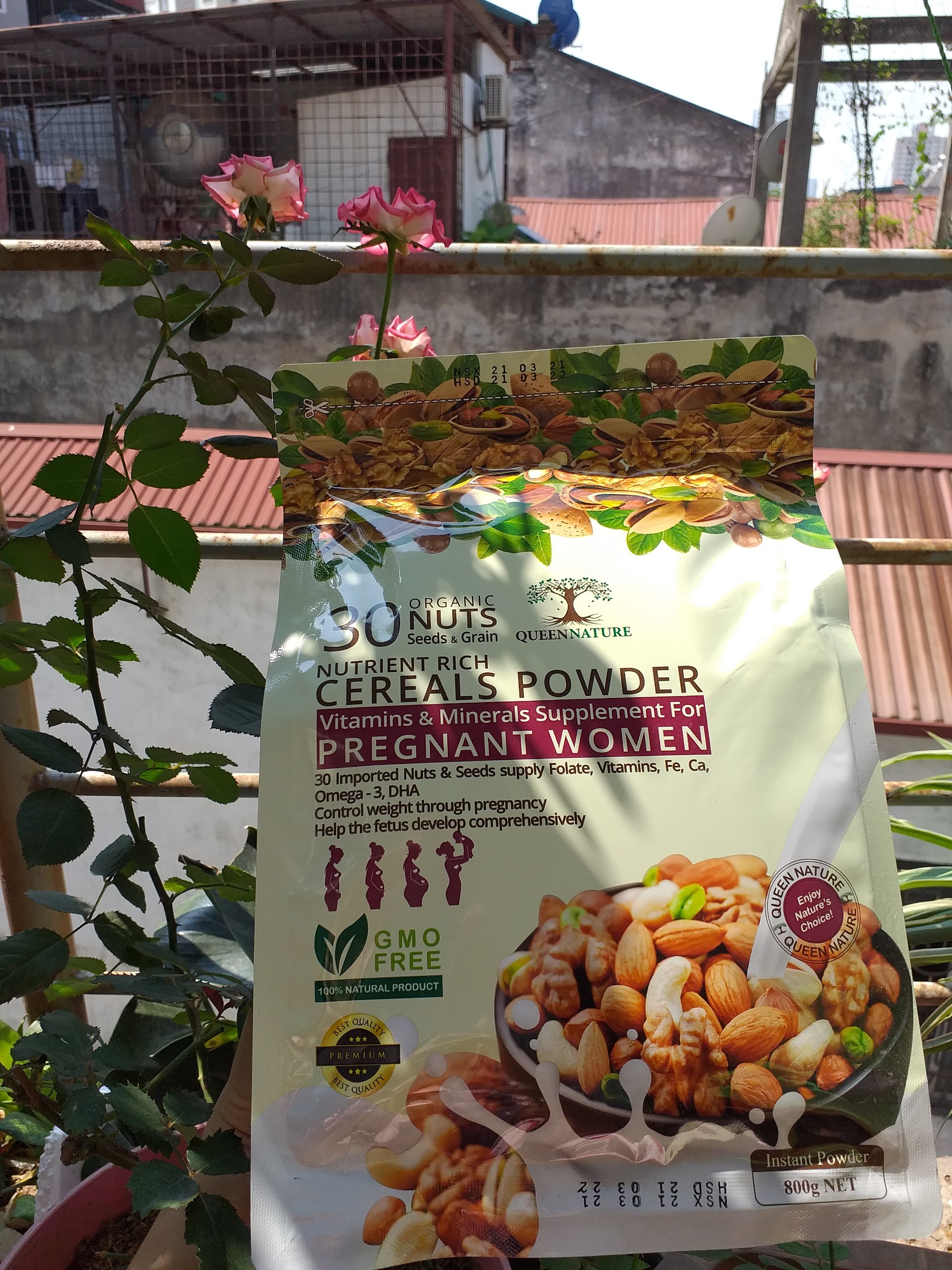 Ngũ Cốc  Queen Nature  Bột Ngũ Cốc Cho Bà Bầu Thơm ngon,dễ uống, Ngũ Cốc Dinh Dưỡng Cho Bà Bầu Không Đường-Misa MB Care