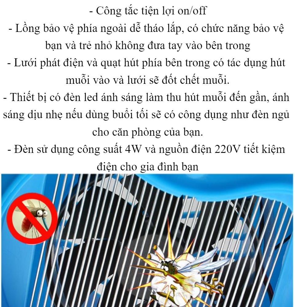 đèn bắt muỗi hiệu quả cao magic diệt muỗi an toàn tiện lợi