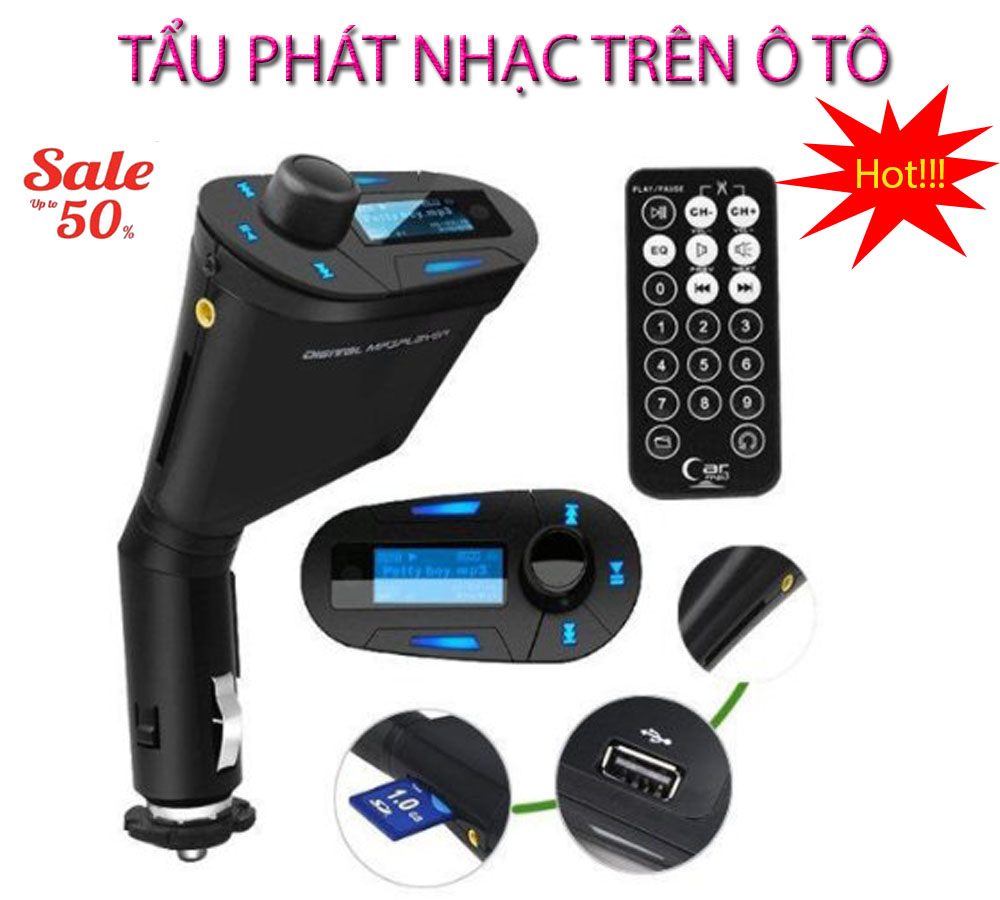 Tau nghe nhac cho oto tau sac dien thoai tren oto - mua ngay tẩu phát nhạc đa năng trên ô tô giá rẻ bất ngờ model tt-7470 giảm giá 50% bảo hành 1 đổi 1 sản phẩm