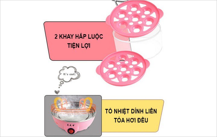 Máy luộc trứng và hấp thực phẩm Mini Egg - 2 tầng 7