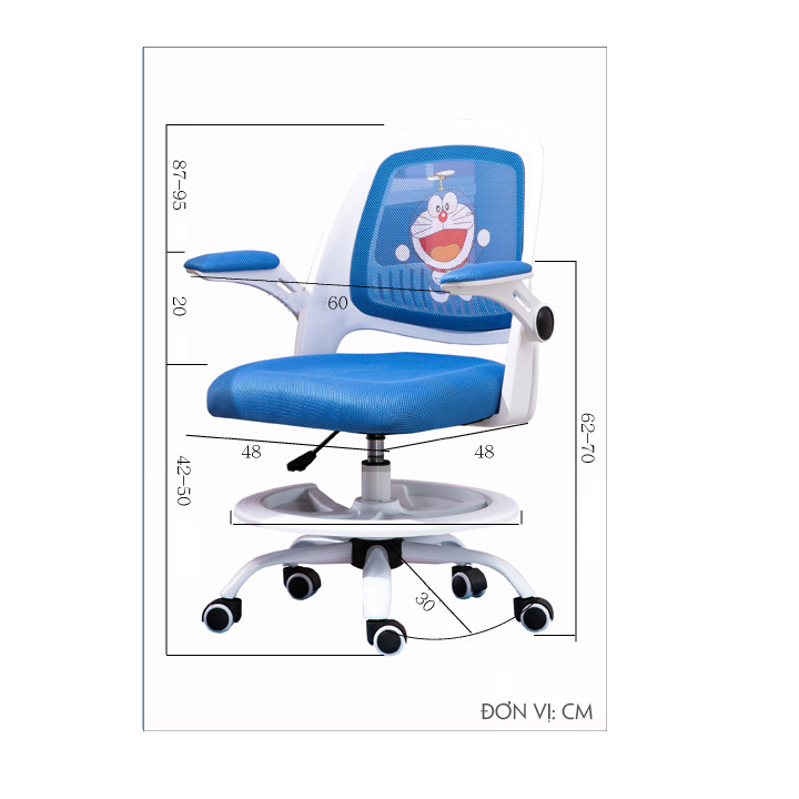 Ghế học sinh Chống Cận Chống Gù nam nữ Hello Kitty, ghế xoay học sinh đệm cao su non có tựa lưng, Vải sợi nano cao cấp chống xẹp lún, thoáng khí, Có thể điều chỉnh độ cao chân gác, chiều cao ghế, nhiều màu tại WinwinX