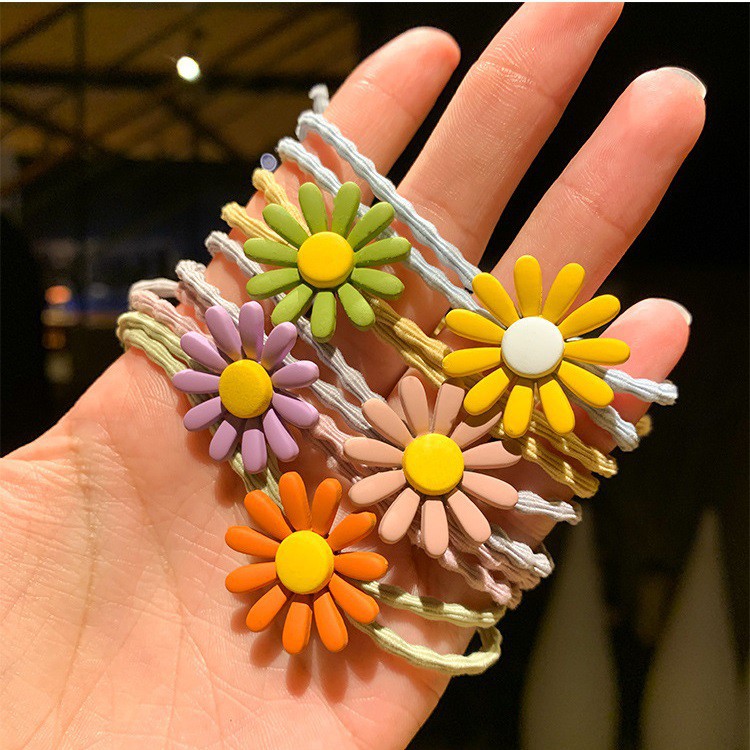 Dây Buộc Tóc, Dây Chun Buộc Tóc Hoa Cúc Hoa Mai Nhiều Màu