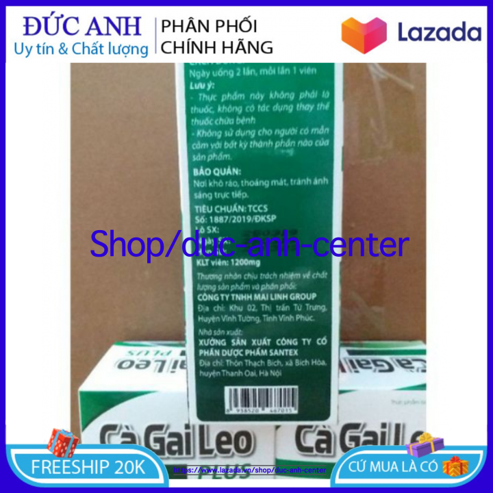 HSD 2023 - Cà Gai Leo Plus lọ 60 viên - Giải độc gan, hạ men gan - Hộp 60 viên chuẩn GMP Bộ Y tế