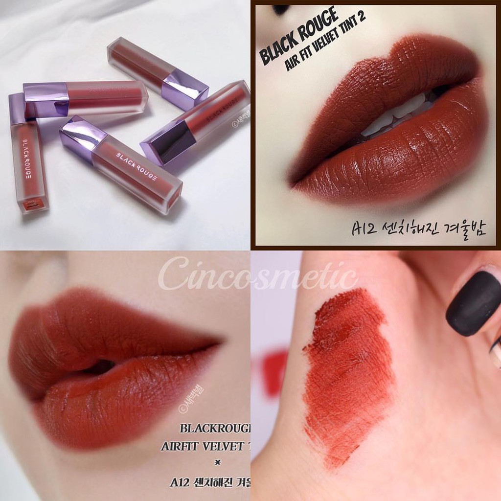 Son Black Rouge A12  Màu Đỏ Nâu Gạch