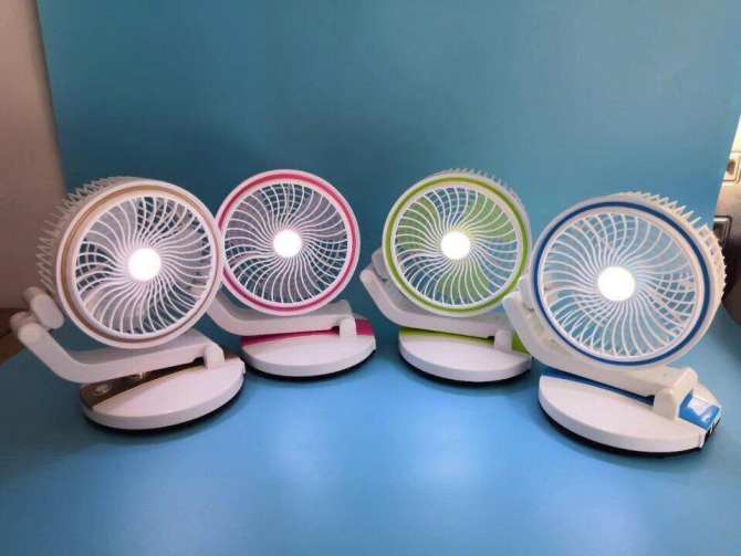 Quạt tích điện để bàn JH 2018- Có đèn Led tiện ích – Thời gian sử dụng lên tới 8h
