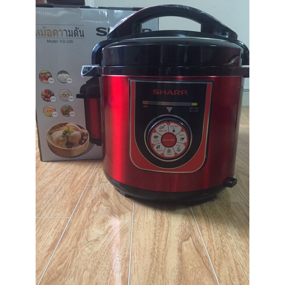 Nồi Áp Suất Đa Năng Sharp 6L KS-226,Chính hãng Thái Lan,nồi áp xuất đa năng ,nồi áp xuất ,nồi áp xuất cắm điện đa năng sharp hàng cao cấp với thiết kế rế sử dụng có hẹn giờ đa chức năng nấu như ,hầm ,ninh,nấu BH 12 THÁNG