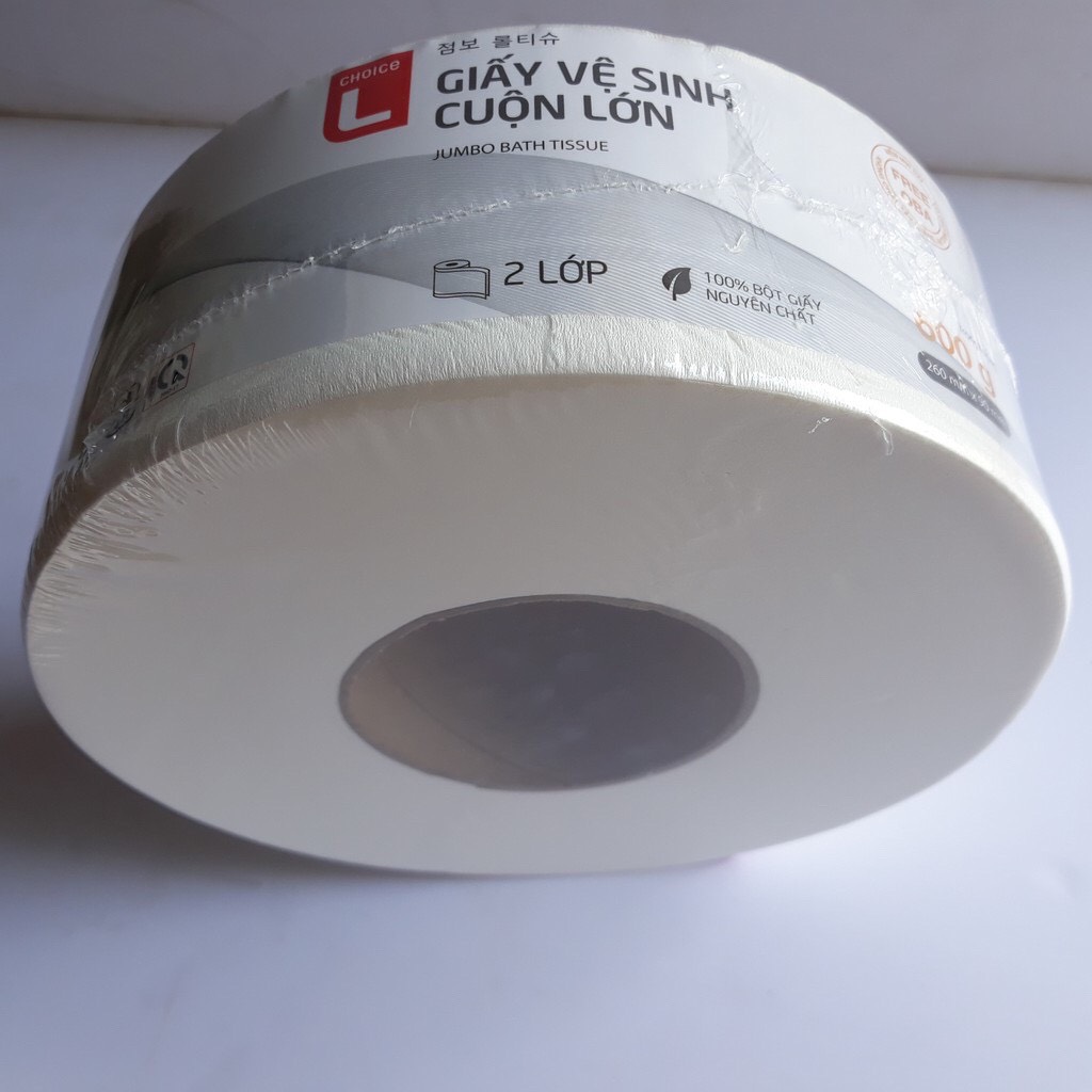 1 CUỘN Giấy vệ sinh cao cấp 2 lớp cuộn lớn Choice L Lotte Hàn Quốc 600g chính hãng