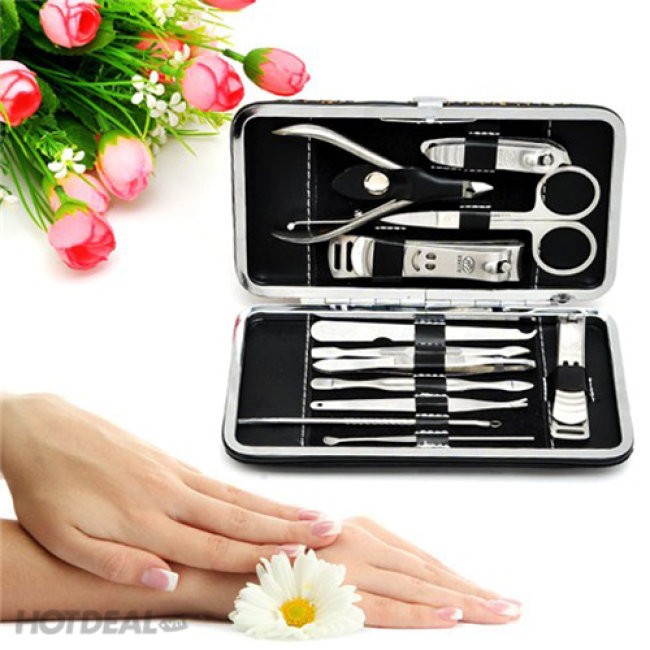Bộ kìm bấm móng tay 12 món, Dụng cụ làm móng 12 món, bộ kiềm cắt móng tay chân, Bộ kìm bấm móng tay chân giá rẻ