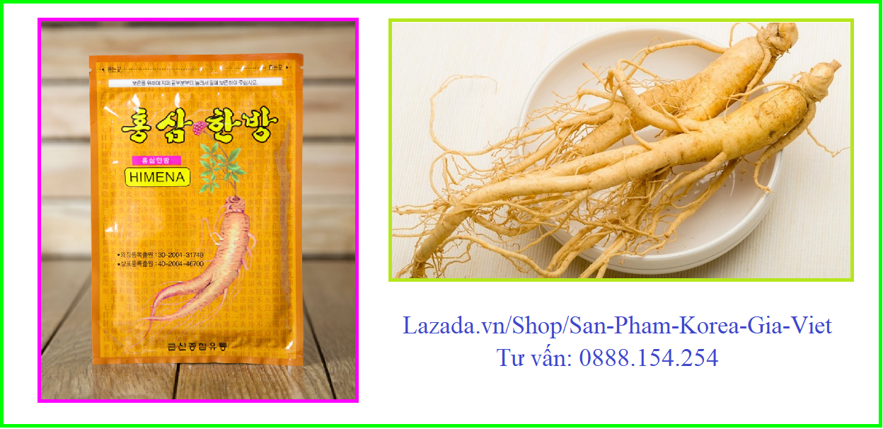 Miếng Dán Himena Korea Hồng Sâm Trị Nhức Mỏi (20 miếng)