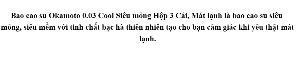 Bao Cao Su Okamoto 0.03 Cool Siêu mỏng kéo dài Bóng Láng Mát lạnh Hộp 3 Cái 3