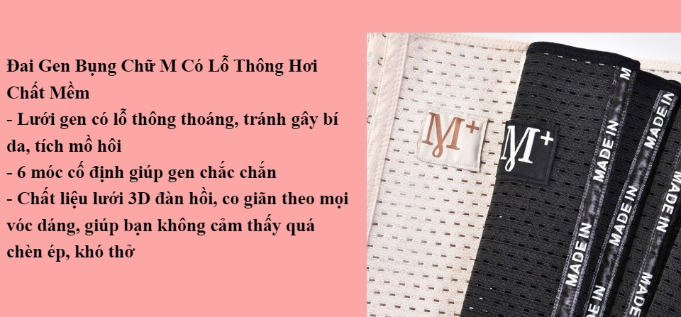 Đai Gen Nịt Bụng Chữ M - Nịt Bụng Giảm Mỡ Sau Sinh