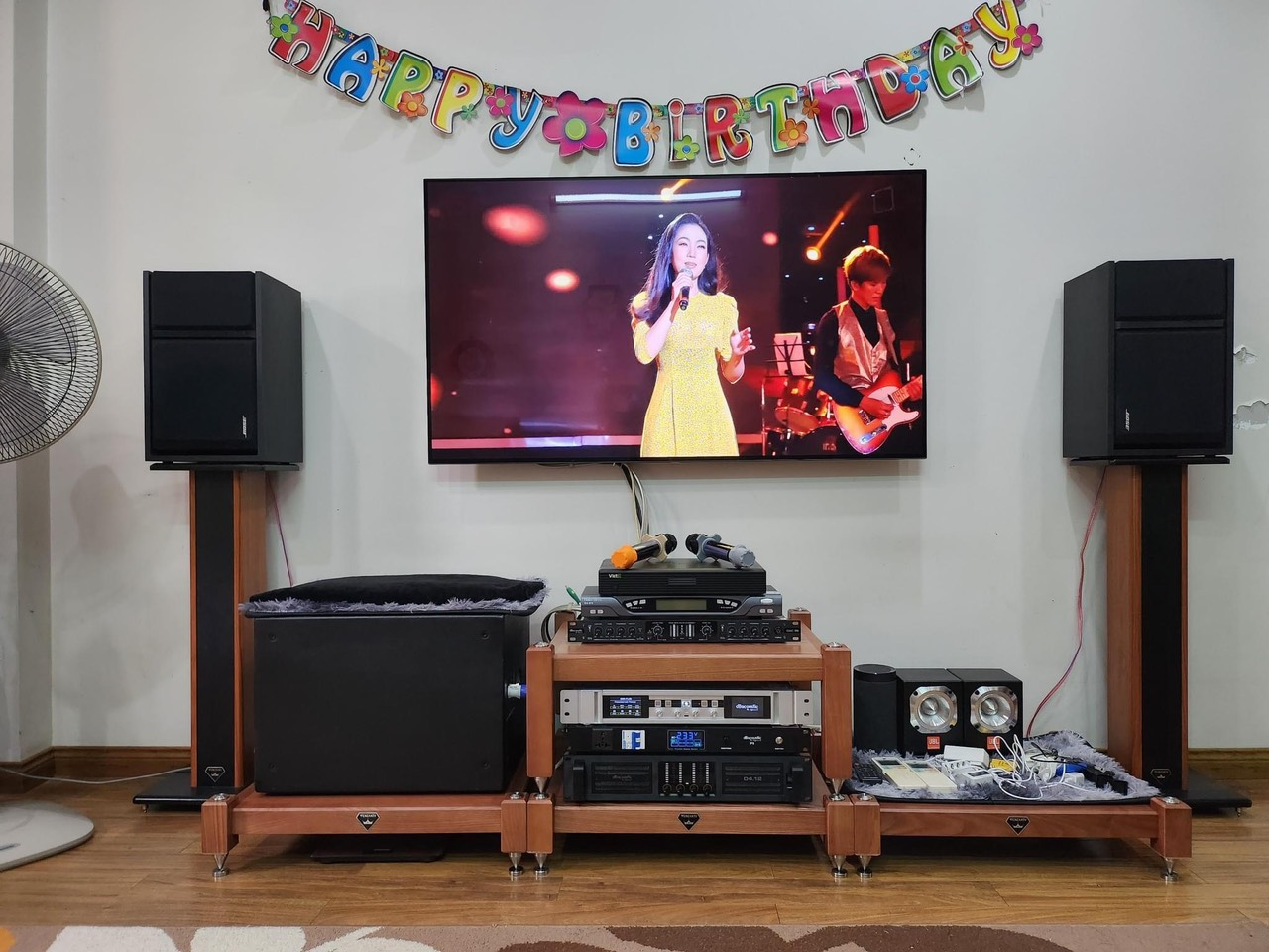 Kệ audio chống rung 2 tầng Gỗ Sồi Venza GS 02