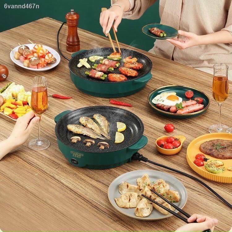 Bếp Nướng Bằng Điện Kiểu Hàn Quốc, Chảo Nướng Thịt, Chiên Rán Chống Đa Năng Kích Thước 24cm