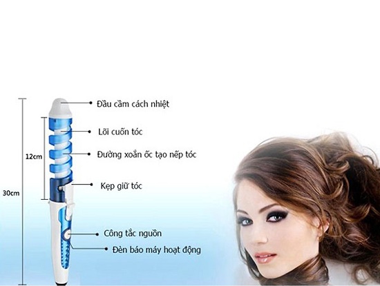 Máy làm tóc uốn tóc xoắn ốc tự động Nova máy nóng nhanh dễ dàng sử dụng khi đi tiệc - Dụng cụ tạo kiểu tóc chuyên nghiệp, MÁY UỐN TÓC, MÁY LÀM XOĂN ỐC, Máy uốn tóc xoắn ốc