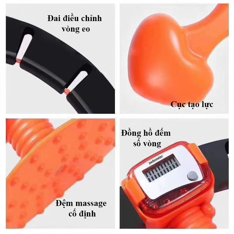 Vòng lắc eo thông minh giảm mỡ bụng ,Vòng lắc giảm eo có đồng hồ đo số vòng Hula mẫu mới siêu hot