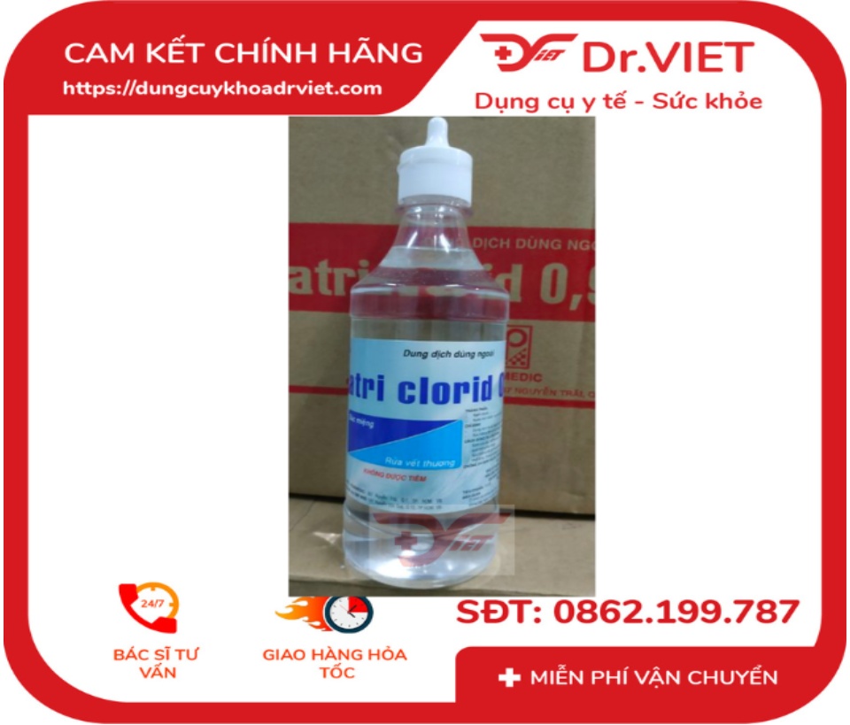 Dung Dịch Natri Clorid 0.9% Pharmedic Súc Miệng, Rửa Vết Thương Chai 500Ml [Chính hãng] - Vệ sinh răng, miệng, họng mỗi ngày, dung dịch được dùng ngoài rửa vết thương