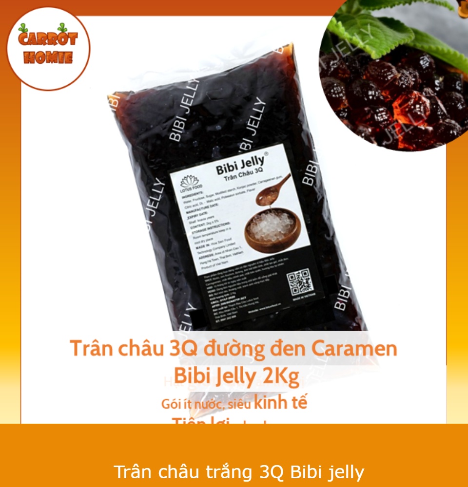 trân châu 3q bibi jelly caramen đường đen 2kg mềm giai béo ngậy hấp dẫn 1