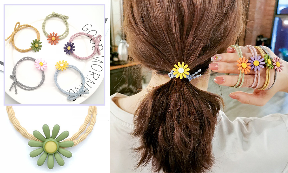 Dây buộc tóc, chun cột tóc hình bông hoa/ quả dứa/ cà rốt/ vịt con đáng yêu dễ thương CameWell C06HB