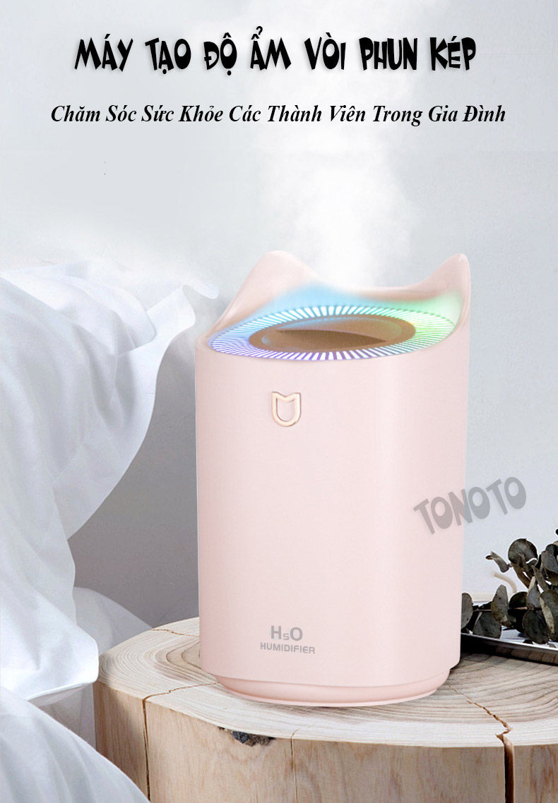 MÁY XÔNG TINH DẦU CỠ LỚN KÈM ĐÈN LED ĐA DẠNG, MÁY PHUN SƯƠNG SIZE TO 4000ML, MÁY KHUẾCH TÁN TINH DẦU DIỆN RỘNG 4000ML, MÁY PHUN TINH DẦU HAI VÒI LÀM CUỘC SỐNG GIẢN ĐƠN, MÁY XÔNG TINH DẦU CỠ LỚN 4000ML - DOYO STORE