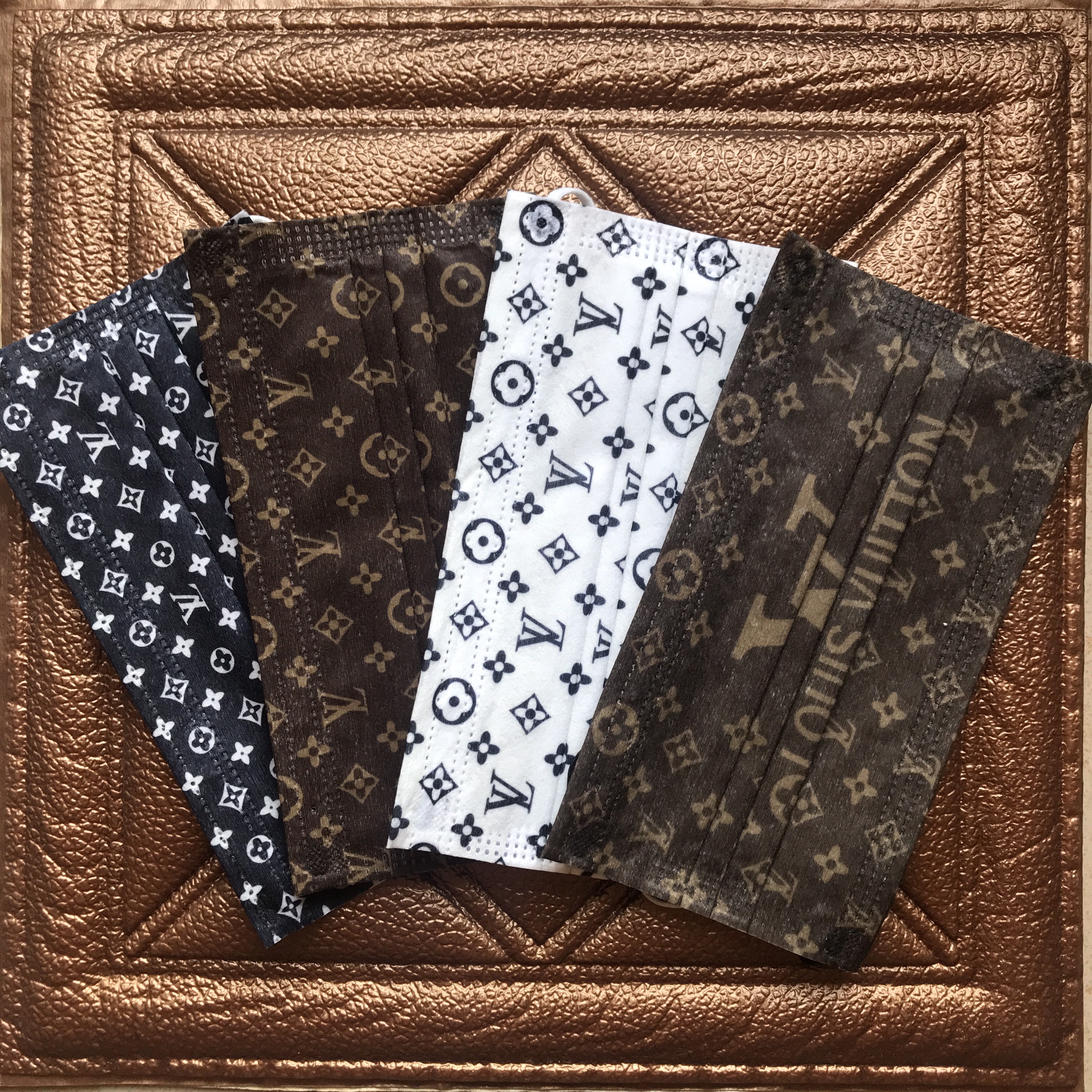 Khẩu Trang LV Kháng Khuẩn Set 10 chiếc  Hoạ Tiết Sang Chảnh 3 Màu Nâu/Đen/Trắng Chống ước dễ thở