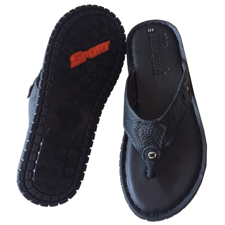 Dép xỏ ngón nam Trường Hải đen da bò thật giá rẻ