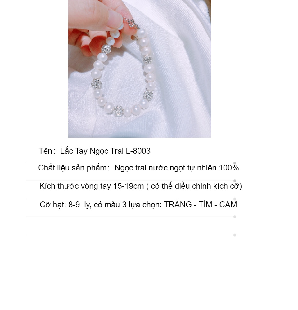 Vòng Tay Chuỗi Hạt Ngọc Trai Nước Ngọt Cỡ 8 Ly Có 3 Màu Tự Nhiên - L8003 -  Bảo Ngọc Jewelry | Lazada.Vn