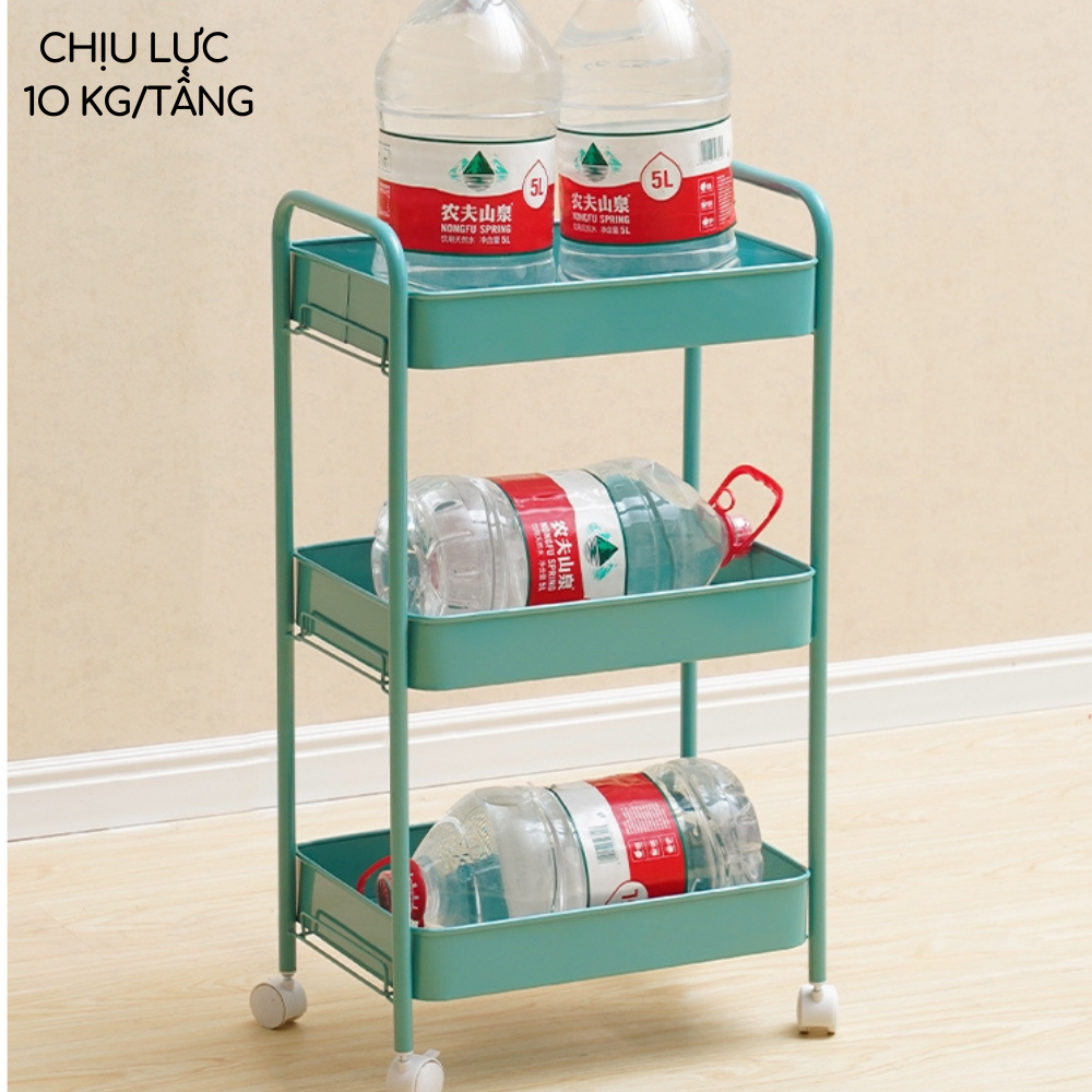 Kệ sắt 3 tầng IKEA đa năng đựng đồ mỹ phẩm tiệm Spa Nail tóc makeup đựng gia vị kệ nhà bếp kệ sách kệ phòng khách kệ phòng ngủ có tay cầm bánh xe Zozon