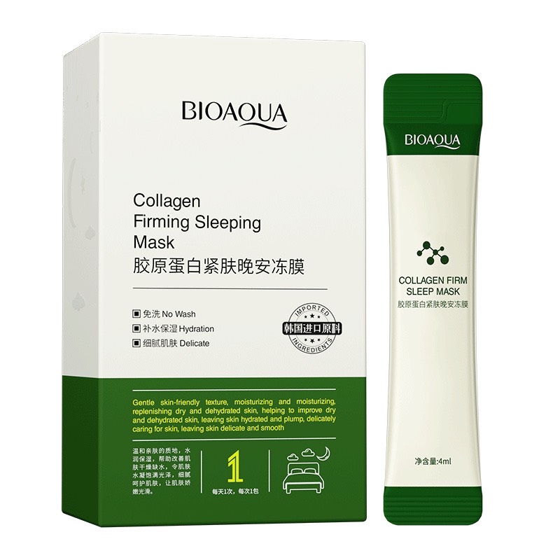 Mặt nạ ngủ thạch collagen tươi Bioaqua hộp 20 gói dưỡng da săn chắc mỹ phẩm nội địa Trung chính hãng - Gấm Cosmetics