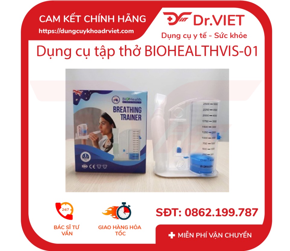 Dụng cụ tập thở BioHealth - VIS 01 hỗ trợ tập thở cho bệnh nhân mắc bệnh về hô hấp - phổi - Dr.Viet 63 Dụng cụ tập thở BioHealth - VIS 01 hỗ trợ tập thở cho bệnh nhân mắc bệnh về hô hấp - phổi - Dr.Viet