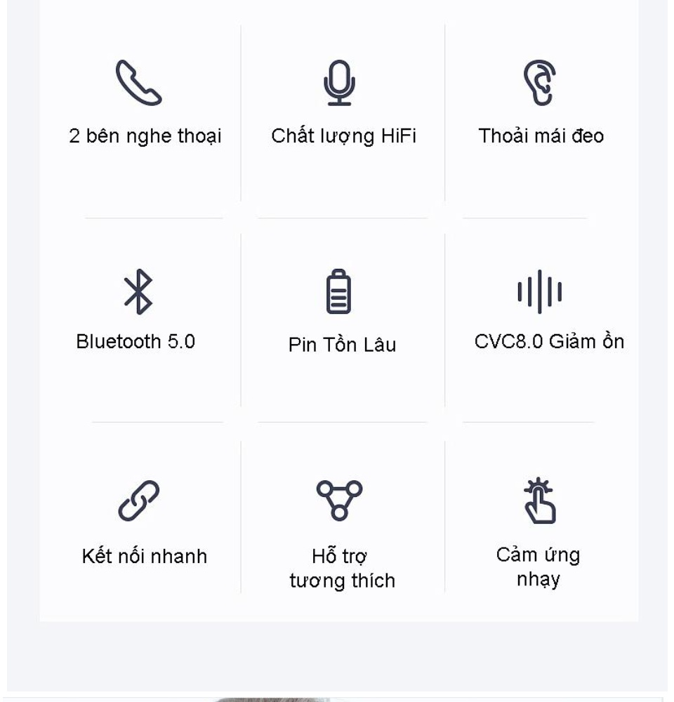 Tai Nghe Bluetooth i12S Nút Cảm Ứng Chip Pro 5.0 Cửa Sổ Kết Nối Pin Trâu , Tai Nghe Bluetooth Mini Không Dây, Tai nghe Bluetooth Không Dây, Tai nghe nhạc hay 6